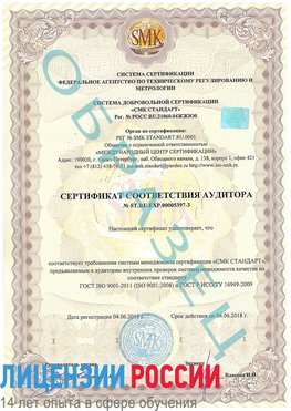 Образец сертификата соответствия аудитора №ST.RU.EXP.00005397-3 Спасск-Дальний Сертификат ISO/TS 16949